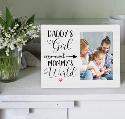 Daddy's Girl and Mommy's World Picture Frame, New Baby Photo Frame Gifts for Daughter, 4x6 inch Photo - style: Daddy's Girl and Mommy's World-New Baby