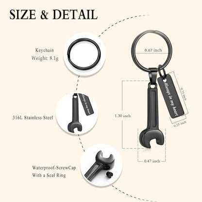 Oinsi Men's Cremation Jewelry Made Of 316L Stainless Steel Hammer Memorial Urn Necklace Pendant Keepsake Holder Jewelry For Ashes - color: B-Black