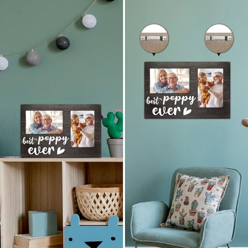 Father's Day Poppy Gifts, Poppy Gifts 3D Photo Frame Hold 4x6 Inches Two Photos, Birthday Gift for Him from Grandkids, Who Wants Nothing - color: poppy