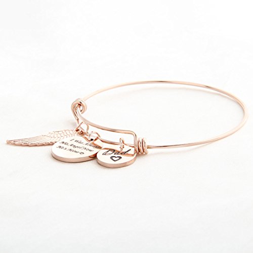 WUSUANED Memorial Jewelry I Used to Be His/Her Angel Bracelet in Memory of Loved One Dad Mom Sympathy Gift - color: In memory of dad bracelet RG