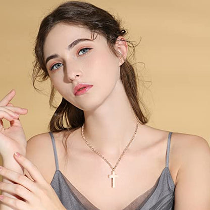 Cremation Cross Necklace for Ashes Stainless Steel Cross Urn Pendant Ashes Holder Memorial Jewelry-With Me Always - style: With me always-Rose Gold