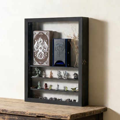 Muzilife 16x20 Shadow Box Wood Picture Frame with Shelves, 2.83 Deep, Black - color: Black, size: 16"x20" with Shlef