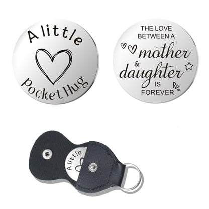 Pocket Hug Token for Women Men Him Birthday Inspirational Gifts for Daughter Friend Long Distance Gifts for Wife Mom - color: Mother & Daughter