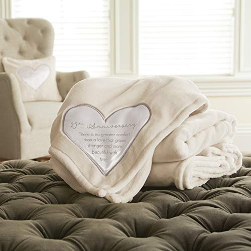 Pavilion Gift Company - 25th Soft Royal Plush Blanket 50x60 Inch - style: 25th Anniversary