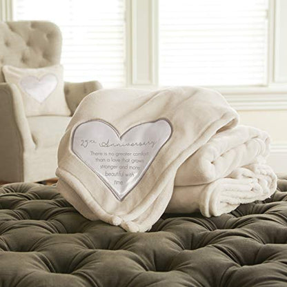 Pavilion Gift Company - 25th Soft Royal Plush Blanket 50x60 Inch - style: 25th Anniversary
