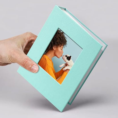 Vienrose Small 4x6 Photo Album Slip In 100 Photos Skyblue | Portable Design Photo Book, Memory Book, Wedding Family Baby Travel, Easy To Carry - color: Skyblue