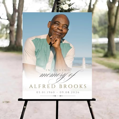 Funeral Welcome Sign, Celebration of Life Welcome Sign, in Loving Memory Sign, Celebration of Life, Celebration of Life Sign, Memorial Sign with Photo,Funeral Welcome Signs &5 - color: Version #13