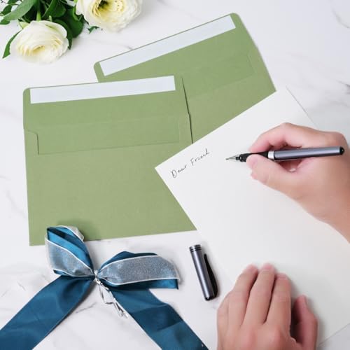 A4 Envelopes 4x6 70 Pack, Sage Green Self Seal for Boho Wedding & Botanical - color: Sage Green, size: 70 Pack A4 (4.72x6.50in) Envelopes