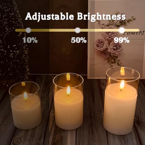 Glass Rechargeable LED Realistic Flickering Flameless Candles(Pack of 5) - color: White Glass -Droplet 5P