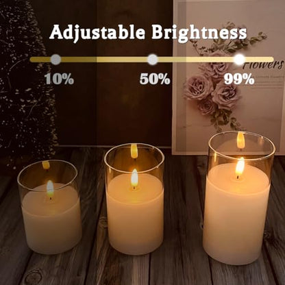Glass Rechargeable LED Realistic Flickering Flameless Candles(Pack of 5) - color: White Glass -Droplet 5P