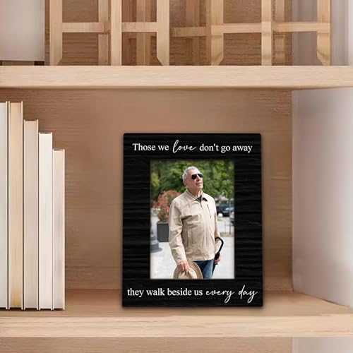 Memorial Gifts Picture Frame 5x7, Memorial Photo Frame, Sympathy Bereavement Gifts for Loss of Loved One, Those We Love Don't Go Away Wooden Picture Photo Frames for Desk Home Room Decor