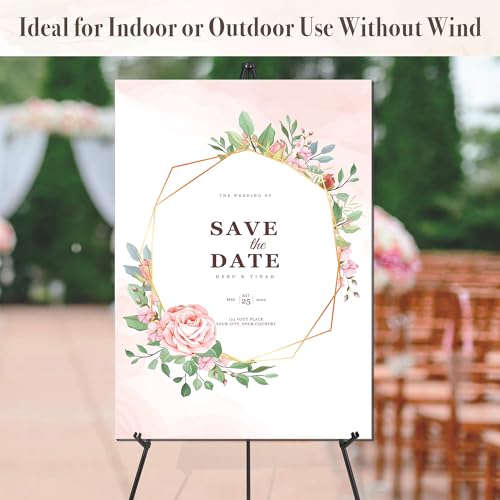 Easel Stand for Wedding Sign & Poster 63'' Easels for Display Portable Art Easel for Floor Adjustable Metal Easel Black 2 Pack - style: Black 2 Pack