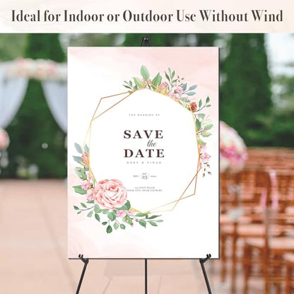 Easel Stand for Wedding Sign & Poster 63'' Easels for Display Portable Art Easel for Floor Adjustable Metal Easel Black 3 Pack - style: Black 3 Pack