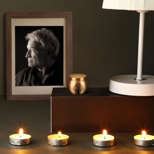 Small Urns for Human Ashes Keepsake Set of 1,Mini Urns for Ashes Made of Brass,Mini Tree of Life Urn for Pet Cremation,Hold Up to 2.3 Cubic Inches - size: 1.6''x1.4'',1pc