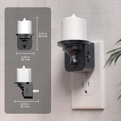 L LOHAS LED Candle Night Light, Amber Night Lights Plug into Wall - color: Black-Amber