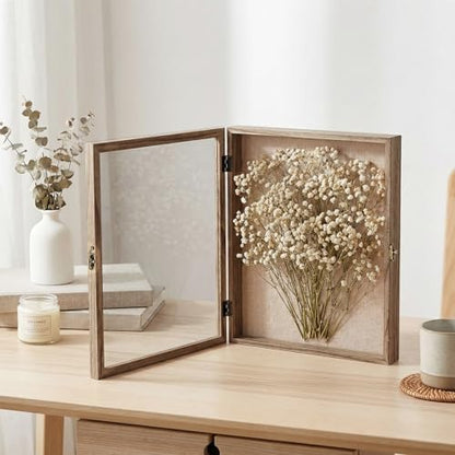 13×16 Shadow Box Frame, Linen Back, Glass Door, Hinge Display Case - color: Carbonized, size: 13×16