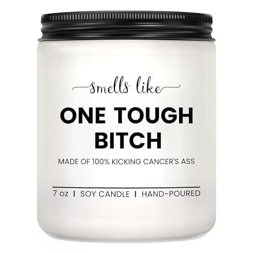Funny Get Well Soon Gifts, After Surgery Recovery Encouragement Gifts | Feel Better Gifts for Family Friend, Sympathy Candle Gifts for Men Feel Better for Sick Women, 7oz Lavender Soy WaxCandle - color: White-Smells like one tough