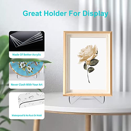 Boloyo 60-Degree Angle Acrylic Plate Display Stand , 3 Inch 2PC Clear Acrylic Display Holder Easel Base for Home Office Kitchen School Art Display - color: 60-Degree Angle, size: 3 inch(2PC)