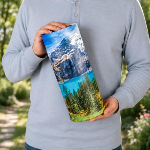 Mountain Scattering Urn for Ashes | 12.5 in x 5 in Size, Recycled Compressed Paper, Cotton Bag for Carrying, TSA Compliant, Perforated Release Tab