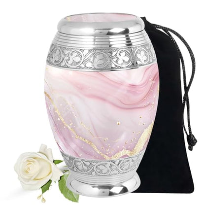 Blush Pink Large Urn for Human Ashes - color: Blush Pink Classic, size: 10 Inch - Pack of 1
