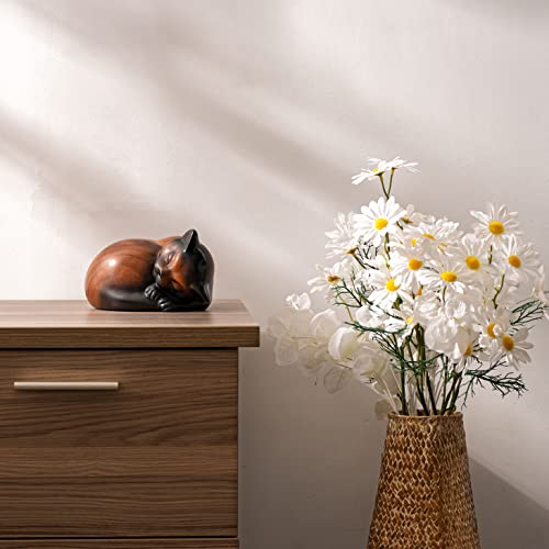 Pet Urns,Sleeping Resin Cremation Cat Urn, Cat Urns for Ashes, Small Animal Urn - color: Cherry