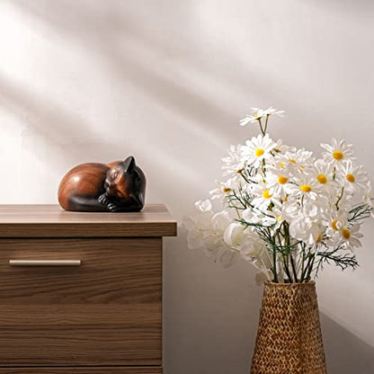 Pet Urns,Sleeping Resin Cremation Cat Urn, Cat Urns for Ashes, Small Animal Urn - color: Cherry