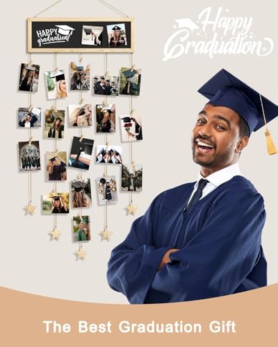 SF SOONEAT Picture Frames Collage Wall Decor Hanging Photo Display Multiple Family Tree Polaroid Celebration of Life Decorations with String, Blackboard, 30 Clips