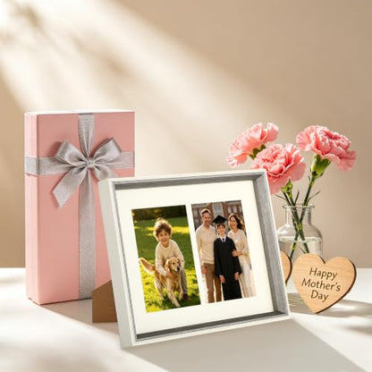 8x10 College Double Photo Frame with Tempered Glass, PS10-GYD6 - color: Grey, size: 8X10 inch