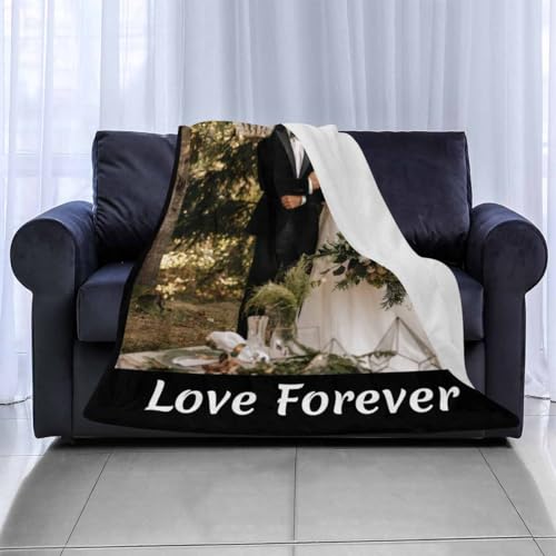 Newcos Custom Couple Blankets with Photos Customized Picture Love Forever Blankets Personalized Blanket for Adult Valentines Day Gift for Him Girlfriend Boyfriend - color: Pattern 01