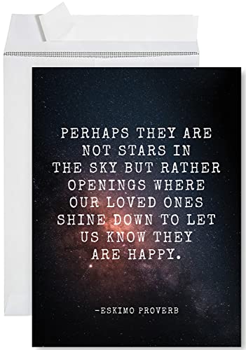 Andaz Press Jumbo Sympathy Card with Envelope, Sorry For Your Loss Card, Our Loved Ones Shine Down, Premium Condolences Card with Big Blank Space to Send to Friends, Family, 8.5" x 11", 1-Pack - color: Our Loved Ones Shine Down