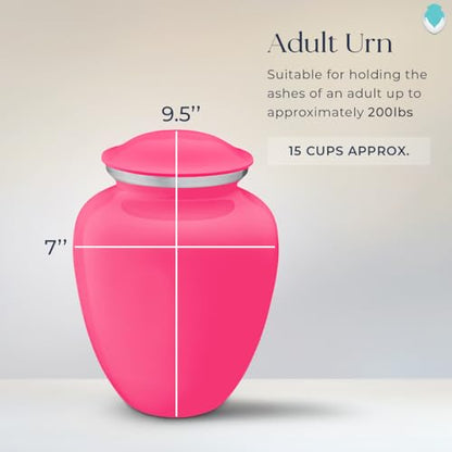 Adult Personalized Motorcycle Cremation Urns for Human Ashes I Large Bright Pink Funeral Urn for Men and Women I 200 lbs - color: Bright Pink