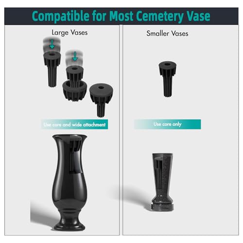 Cemetery Vase Rubber Inserts, Silicone Secure Flowers Holder for Headstone,Black 1 Pack - color: Black