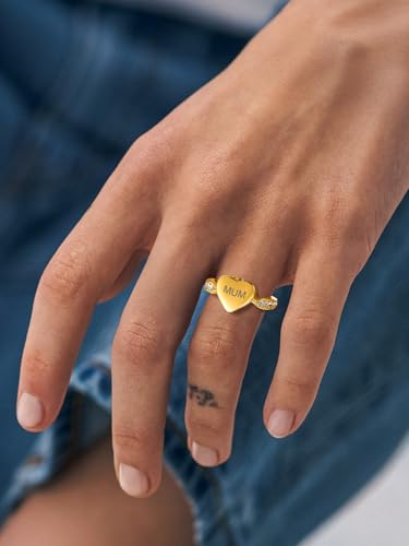 Richsteel Stainless Steel Heart/Claddagh Cremation Urn Ring for Ashes - color: 02-Gold-Heart
