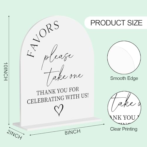 Please Take One Sign Wedding Favor Acrylic Sign for Wedding Engagement Bridal Shower Ceremony Reception Event Party 8"x10" - color: With