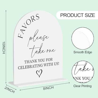 Please Take One Sign Wedding Favor Acrylic Sign for Wedding Engagement Bridal Shower Ceremony Reception Event Party 8"x10" - color: With