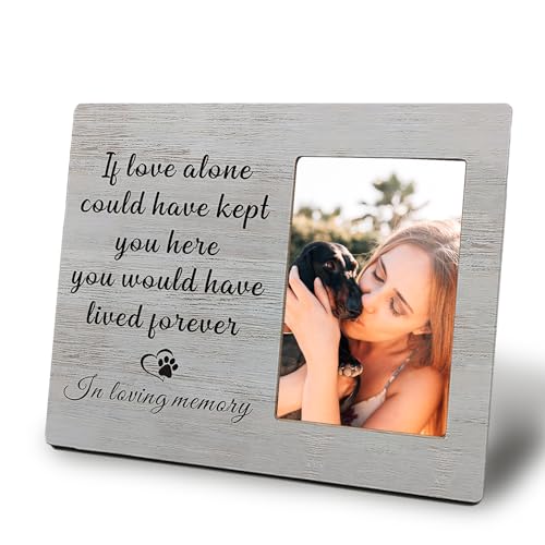 Mancheng-zi Dog & Cat Memorial Picture Frame, Loss of Pet Sympathy Gift - 4x6 In Loving Memory Frame - color: Loving Memory
