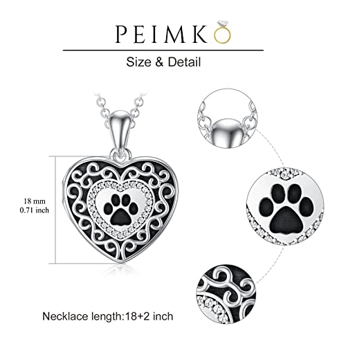 Filigree Dog Paw Urn Locket Necklace 925 Sterling Silver Print Pet Urn Necklace for Ashes Engraved Personalized Cremation Jewelry Pictures Keepsake Memorial Gifts for Women Men - style: C Paw Print Locket