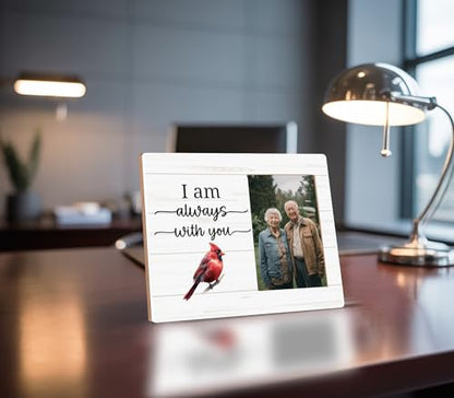 Red Cardinal Gifts Picture Frame,Memorial Sympathy Bereavement Gifts Picture Frame for Loss of a Loved One,I am Always With You Photo Frame - color: Brown