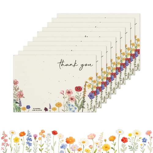 nulala 10Pack Mini Wildflower Seed Paper Cards, Eco-Friendly Handmade Paper Cards Embedded Wildflower Seeds for Wedding Favors，Plantable Memorial Gifts, Personalized Anniversary(7 * 10cm) - color: Pink