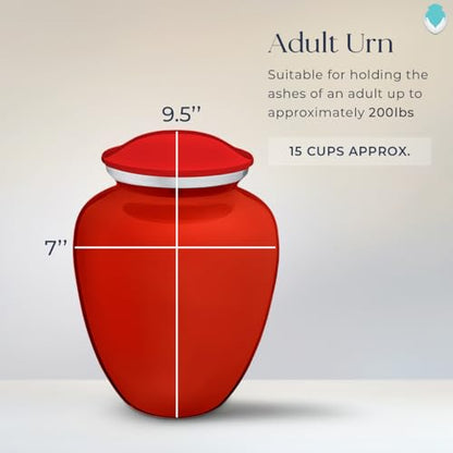 Adult Personalized Motorcycle Cremation Urns for Human Ashes I Large Bright Red Funeral Urn for Men and Women I 200 lbs - color: Bright Red