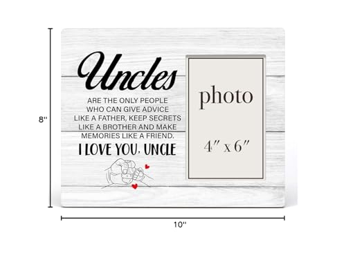 Uncle Wood Picture Frame Gift from Niece Nephew for Birthday, Christmas - color: Uncles