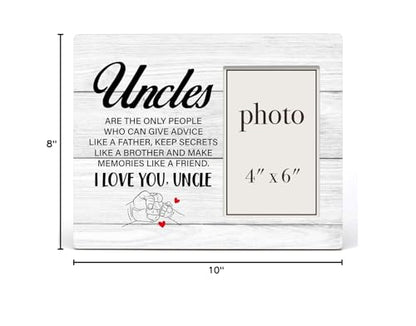 Uncle Wood Picture Frame Gift from Niece Nephew for Birthday, Christmas - color: Uncles