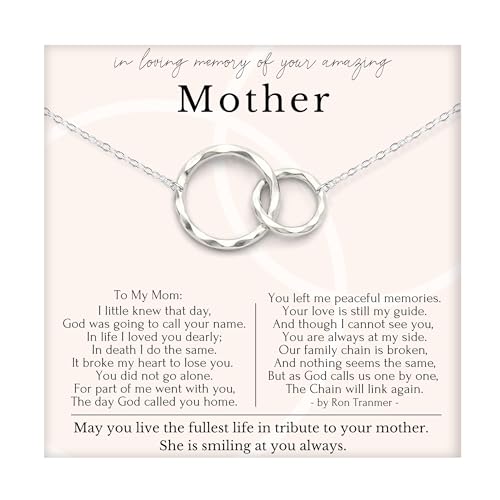 HOPE LOVE SHINE Sympathy Gift for Loss of Loved One - Remembrance, Bereavement, Memorial Necklace, Jewelry 16+2", 14k Gold Plated Sterling Silver - color: Sterling Silver, style: MOTHER