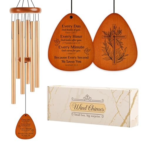 Aurahouse Christian Gifts for Women Men Faith, 36'' Religious Wind Chimes for Outside with Bible Verses, Religious Baptism Inspirational Spiritual Gifts for Women, Christian Birthday Gift - size: 36 in