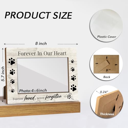 Pet Memorial Frame Wooden Picture Frames Sympathy Pet Loss Gift Picture Frames for Desk Loss of a Dog Sympathy Gift Dog Passing Away Gifts Loss of Pet Dog Memory Gifts Picture Frame 4x6 - Jk0247 - color: XK06