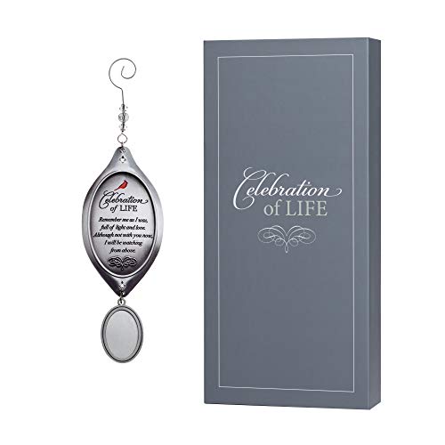 Celebration of Life Sympathy Gift - Ideal Sympathy Gift with Cardinal/Bereavement Gift/Condolence Gift that Lasts Longer Than Flowers (Ornament with Photo Charm Bottom)