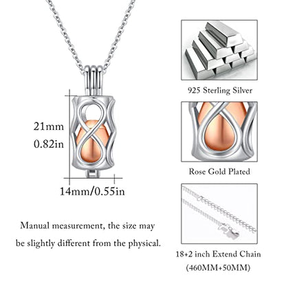 Cremation Jewelry for Ashes 925 Sterling Silver Memorial Pendant Urn Necklaces for Ashes Necklace for Women - style: Urn Necklace-Orange