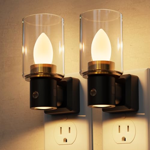 L LOHAS LED Candle Night Light, Flameless Candle Nightlight Plug in - color: Ink