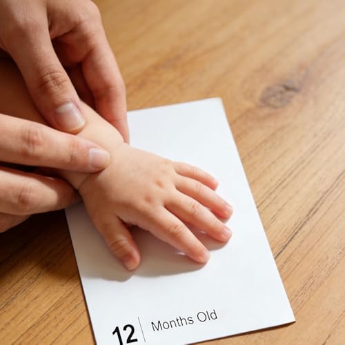 Baby Inkless Milestone Cards Hand Casting Kit Ink Print Hand and Footprint Kit Dog or Cat Pet Paw Print Kit Baby Newborn Footprint Kit Photo Album Keepsake Book Feet Stamp (Single FineGift Set) - style: Single Fine Gift Set