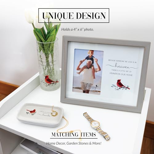 Pavilion Gift Company - Heaven In Our Home - 4' x 6" Vertical Picture Photo Portrait Frame Bereavement In Memory Memorial Loss Of Loved One Gift Calling Hours Funeral Present - color: Gray, White, Red